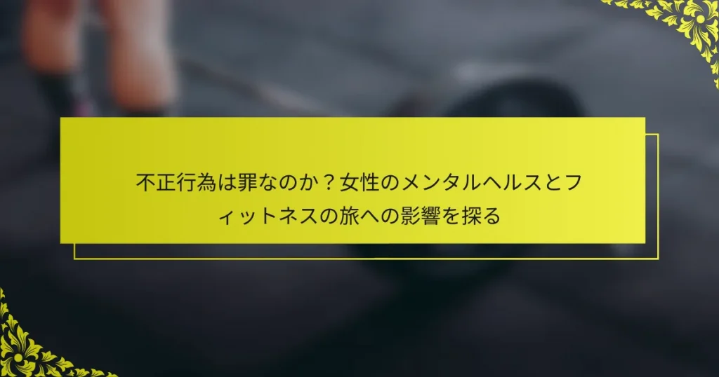 不正行為は罪なのか？女性のメンタルヘルスとフィットネスの旅への影響を探る
