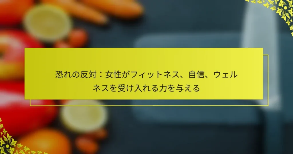 恐れの反対：女性がフィットネス、自信、ウェルネスを受け入れる力を与える
