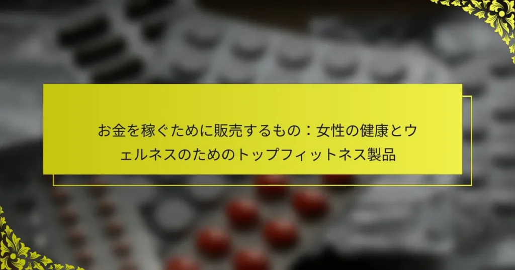 お金を稼ぐために販売するもの：女性の健康とウェルネスのためのトップフィットネス製品