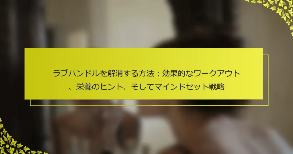 ラブハンドルを解消する方法：効果的なワークアウト、栄養のヒント、そしてマインドセット戦略