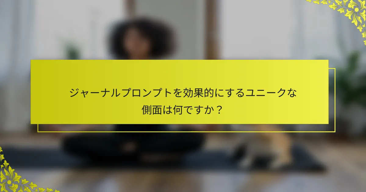 ジャーナルプロンプトを効果的にするユニークな側面は何ですか？
